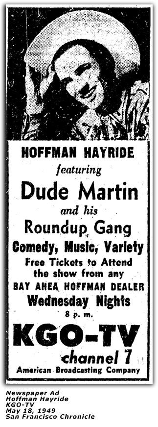 Dude Martin and Hoffman Hayride Ad - May 1949