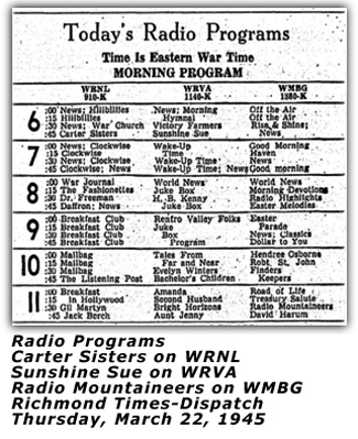Radio Programs March 22 1945