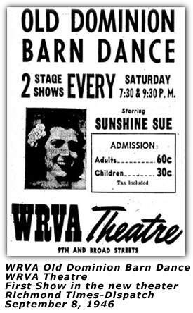 WRVA Theater First Show Ad Sep 1946