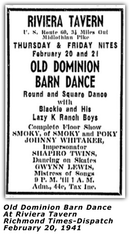 Old Dominion Barn Dance - Feb 20 1941 Ad