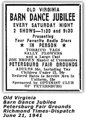 Old Dominion Barn Dance - June 21 1941 Ad