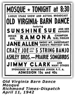 Old Virginia Barn Dance - Apr 11 1942 Ad