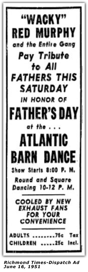 Atlantic Barn Dance Ad - June 16, 1951