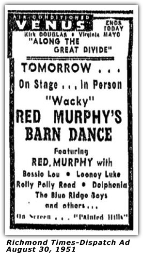 Atlantic Barn Dance Ad - August 30, 1951