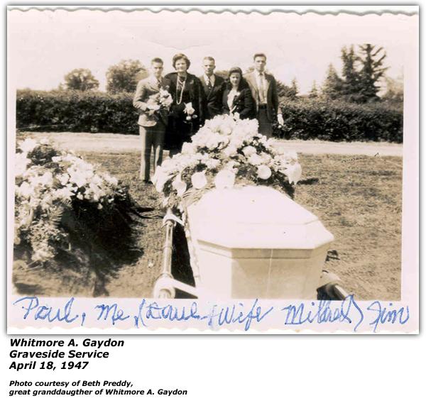 Whitmore Gaydon - Graveside Services - Family in attendance - April 18, 1947