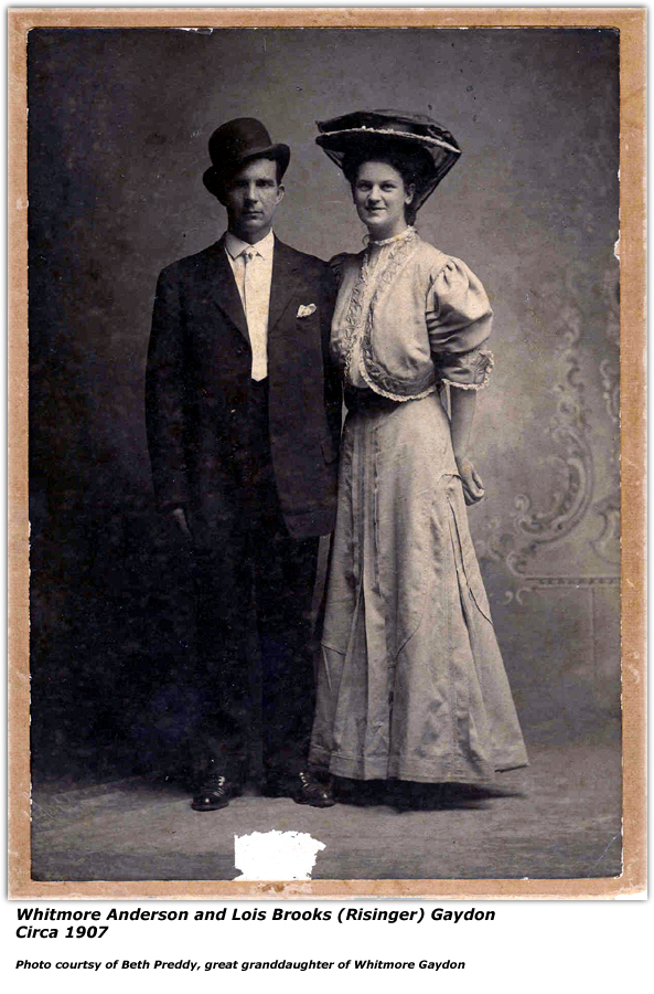 Whitmore Gaydon - Lois (Risinger) Gaydon Wedding Portrait? - September 1907