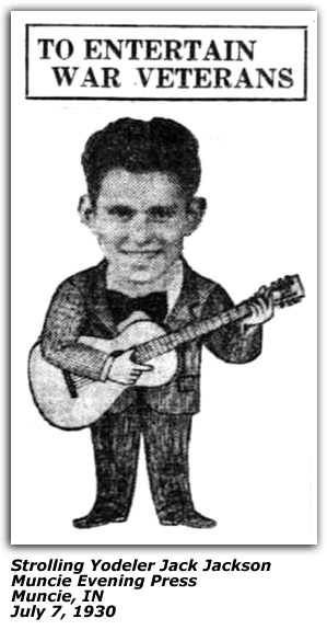 Promo Ad - Strolling Yodeler Jack Jackson - Muncie, IN - July 1930