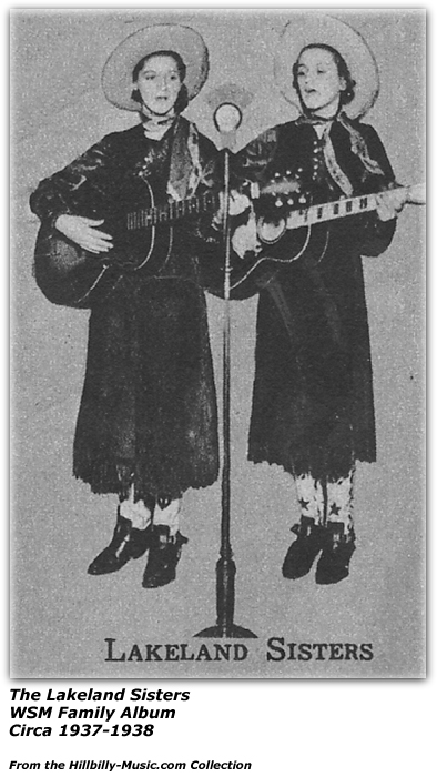 Lakeland Sisters - WSM Family Album - 1937/1938