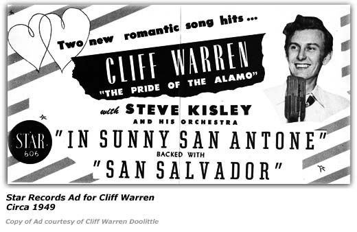 Star Records Ad - Cliff Warren
