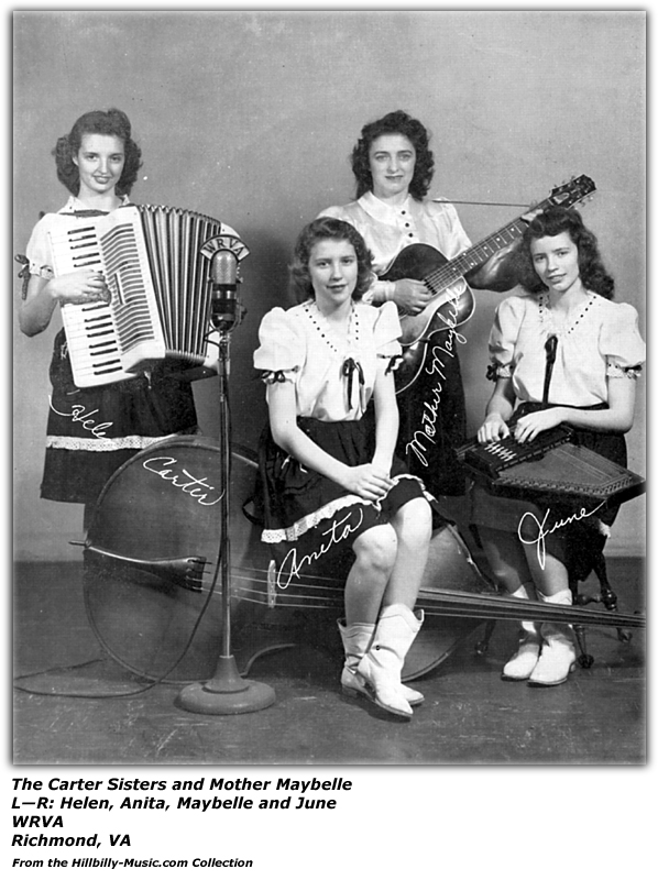 Portait - Carter Sisters - June, Anita, Helen - Maybelle - WRVA Circa 1940's