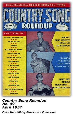 Country Song Roundup - No. 49 - April 1957 - Gene Vincent - Faron Young - Curtis Gordon