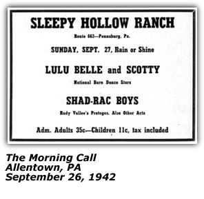Lulu Belle and Scotty Sleepy Hollow Ranch September 26 1942