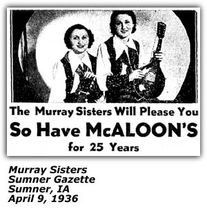 Murray Sisters - Sumner, Iowa April 8, 1936