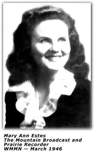 Promo Pic - Mary Ann Estes - WMMN - March 1946