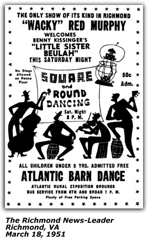 Promo Ad - Atlantic Barn Dance - Benny Kissinger - Little Sister Beulah - March 1951