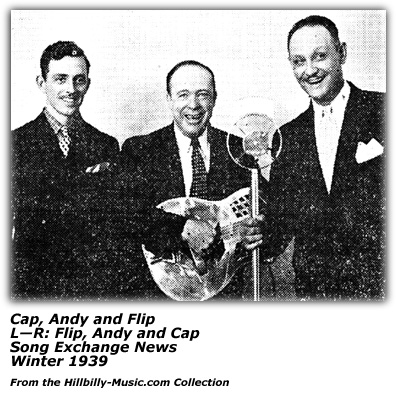 Portrait: Cap, Andy and Flip - Warren Caplinger - Andy Patterson - Flip Strickland - Song Exchange News - 1939