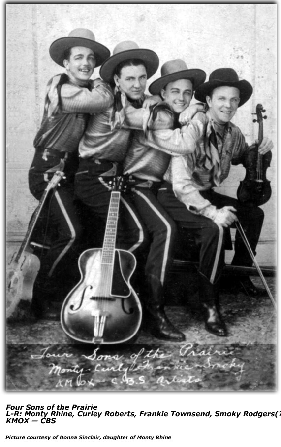 Photo - Four Sons of the Prairie - KMOX - late 1930s