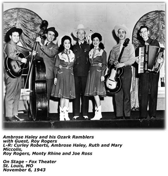 Ambrose Haley and Ozark Ramblers with Roy Rogers - November 6, 1943