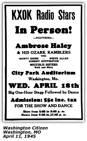 Promo Ad - Ozark Ramblers - April 11 1945