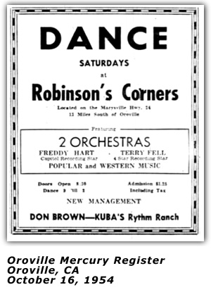 Promo Ad - Oroville, CA - Terry Fell - October 1954