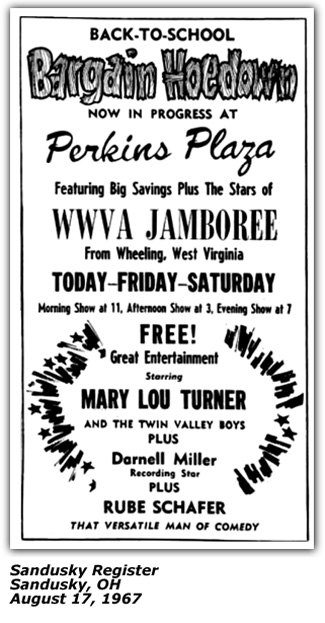 Promo Ad - August 1967 Darnell Miller and Mary Lou Turner