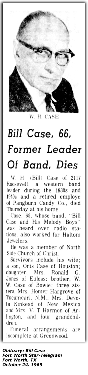 Bill Case - Obituary - October 24, 1969