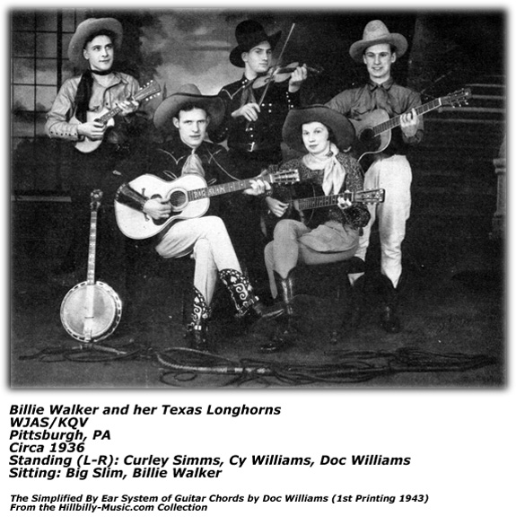 Billie Walker and her Texas Longhorns - Doc Williams - Cy Williams - Curley Simms - WJAS/KQV 1936