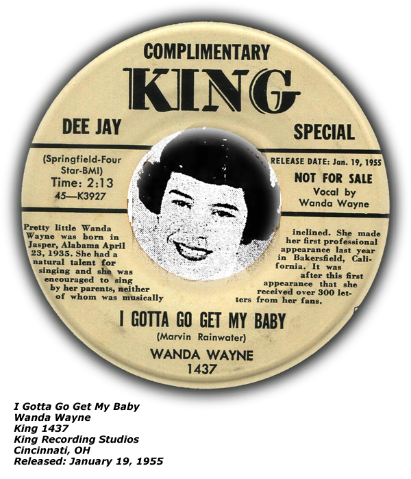 King 1437 - I Gotta Go Get My Baby - Wanda Wayne - Released January 1955