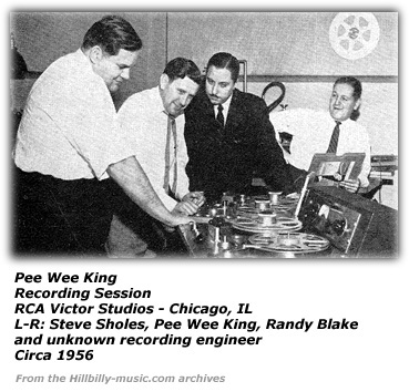Randy Blake at Pee Wee King recording session