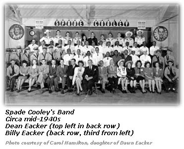 Dean Eacker Billy Eacker Spade Cooley Band