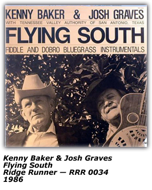 LP Cover - Flying South - Kenny Baker and Josh Graves - Ridge Runner RRR 0034 - 1986