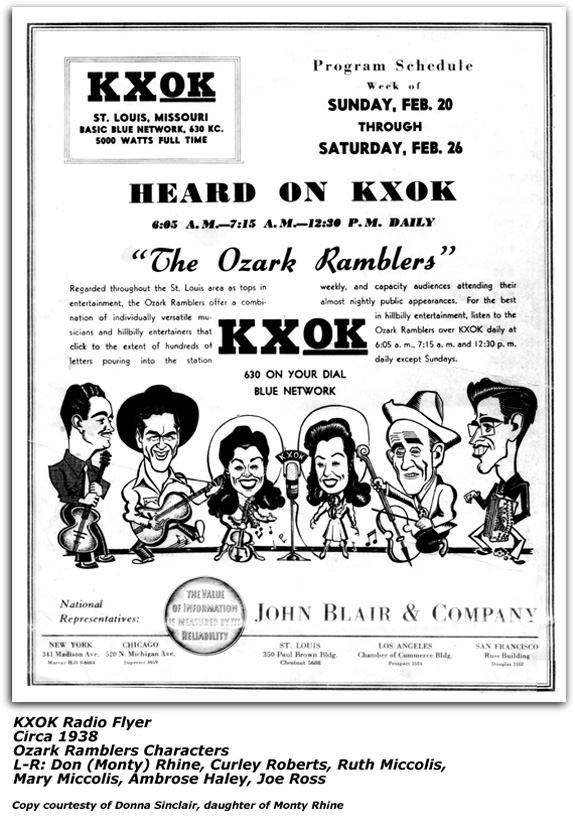 KXOK Ad for Ozark Ramblers - Circa 1938