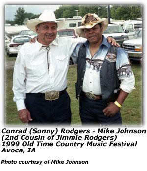 Conrad (Sonny) Rodgers (2nd Cousin Jimmie Rodgers) - Mike Johnson - Old time Country Music Festival - Avoca, IA - 1999