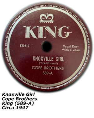 Cope Brothers - Knoxville Girl - King - 589