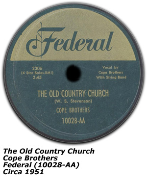 Cope Brothers - The Old Country Church - Federal - 10028AA