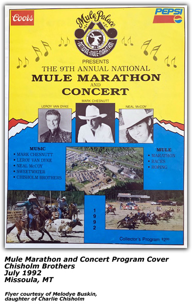 Promo Ad - Mule Marathon and Concert - Chisholm Brothers - 1992