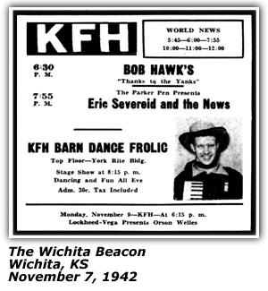 Promo Ad - KFH Barn Dance Folic - Roy Christenson - November 1942