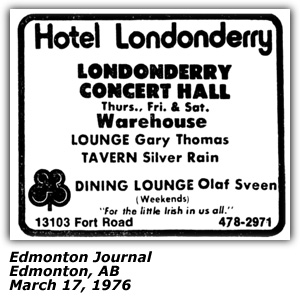 Promo Ad - Hotel Londonderry - Dining Lounge - Olaf Sveen - March 1976