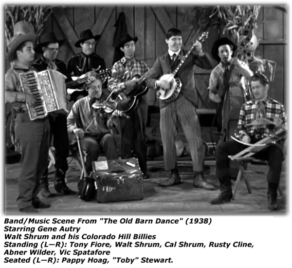 Promo Ad - Denver Theater - Walt Shrum and the Colorado Hillbillies - Tony Fiore - Pappy Hoag - Cal Shrum - Walt Shrum - Ace Dehne - Rusty Cline - Hillbilly Girls - Little Jimmy - December 1938