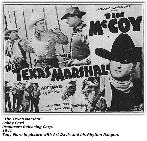 Movie Lobby Card - The Texas Marshal - Tony Fiore in band picture - 1941
