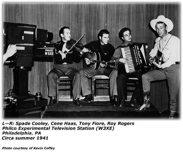 Philco Experimental TV Station Broadcast - W3XE - Philadelphia - Summer 1941 - Spade Cooley - Cene Haas - Tony Fiore - Roy Rogers