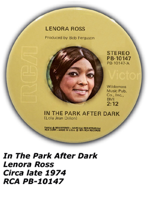 RCA PB-10147 - Lenora Ross - In The Park After Dark - 1974