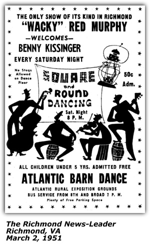 Promo Ad - Atlantic Barn Dance - Benny Kissinger Welcomed - March 1951