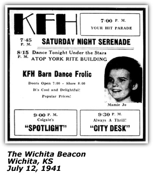 Promo Ad - KFH Barn Dance Frolic - 1941
