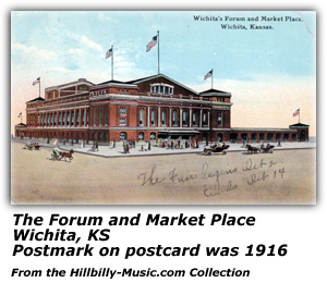 Postcard - The Forum and Market Place - Wichita, KS - Postmarked 1916