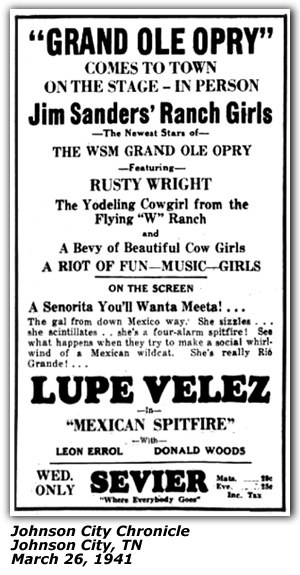 Promo Ad - Premier of the Grand Ole Opry Movie - Nashville, TN - June 1940
