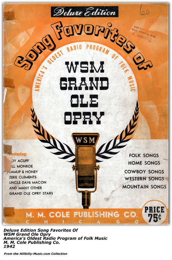 Song Folio - WSM Grand Ole Opry - 1942