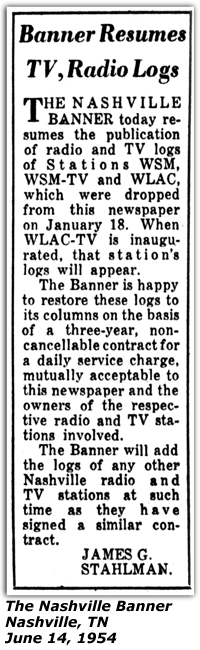 Radio Logs - Banner - Publishing Radio Logs Dispute Settled - June 14, 1954