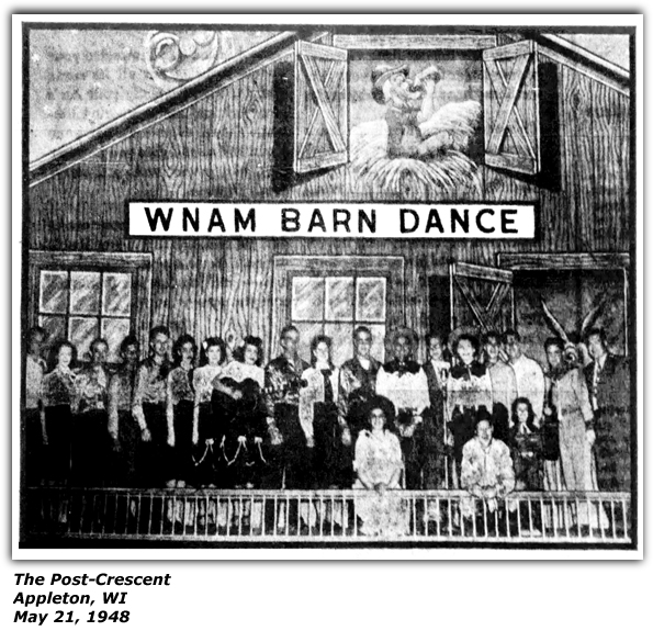 Promo Ad - WNAM Barn Dance - Appleton, WI - May 21, 1948