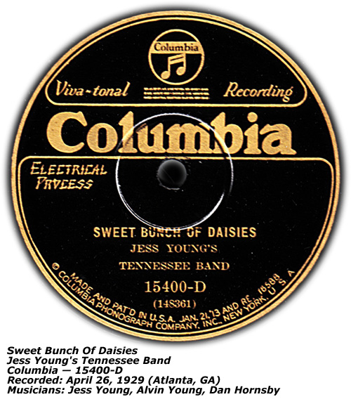 Columbia 15400 - D - Jess Young's Tennessee Band - Sweeth Bunch of Daisies